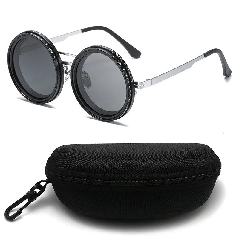 Adjustable Dimming Sunglasses Men Women Sun Glasses Fashion Round Polarized Glasses Travel Fishing Driving Cycling Eyewear