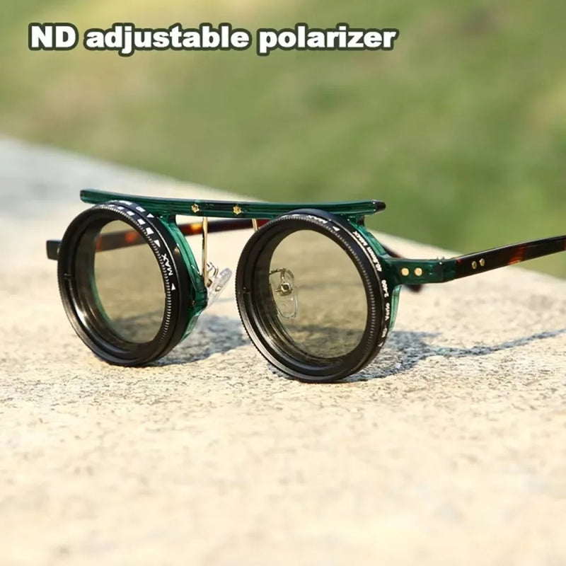 Fashion ND2-400 Adjustable Dimming Glasses 9 Level ND Filter Polarized Sunglasses With Glasse Case UV400 Eyewear Driving