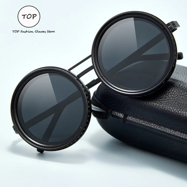Pure Handmade ND9 Adjustable Dimming Men's Fishing Filter Glasses UV Anti-UV Personality AC Polarized Anti-glare Sunglasses