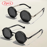 Punk Polarized Round Sunglasses ND9 Adjustable Dimming Sun Glasses Men Women Men's Fishing Eyeglasses Outdoor Shades UV400