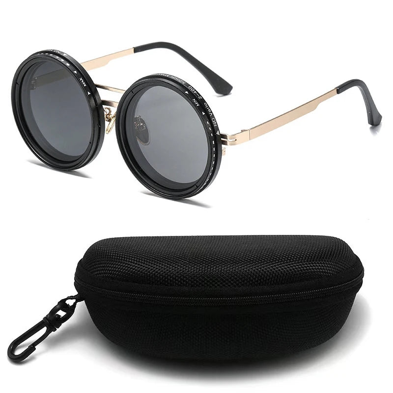 Adjustable Dimming Sunglasses Men Women Sun Glasses Fashion Round Polarized Glasses Travel Fishing Driving Cycling Eyewear