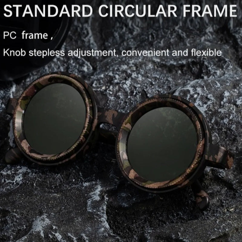 Fashion ND2-400 Adjustable Dimming Glasses 9 Level UV400 Fishing Sunglasses ND Filter Round Polarized Sunglasses Outdoor