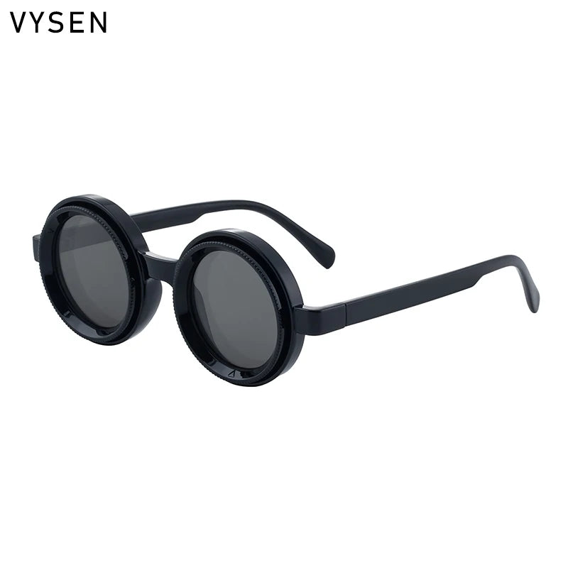 Steampunk Polarized Small Frame Round Adjustable Light Sunglasses ND9 Dimming Sun Glasses Outdoor Shades Fishing Driving Eyewear