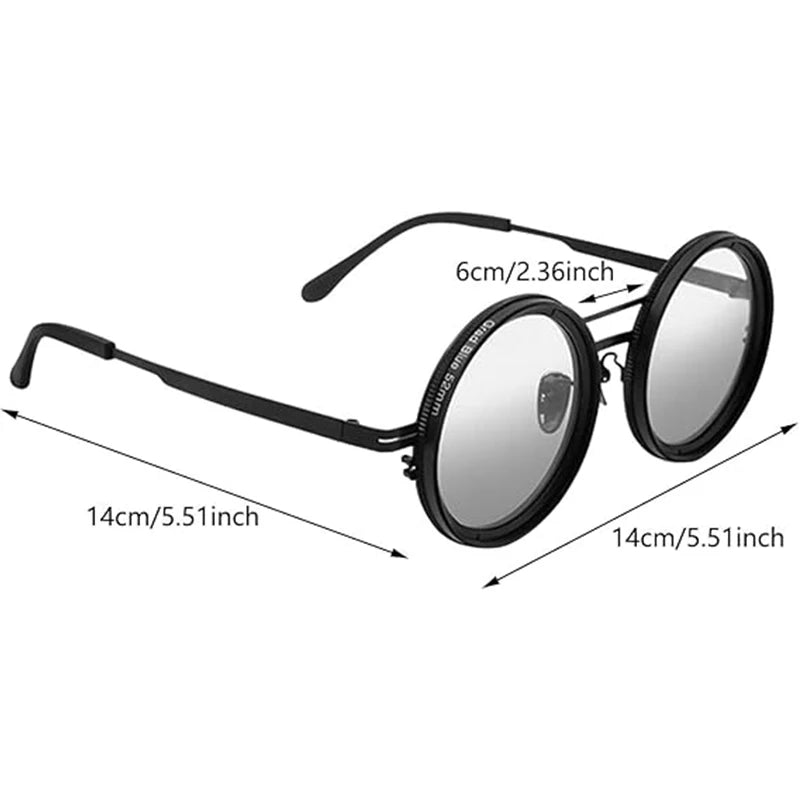 Adjustable Tint Sunglasses Men Women ND9 Dimming Sun Glasses Retro Round Polarized Eyeglass With Gradient Lenses 2025