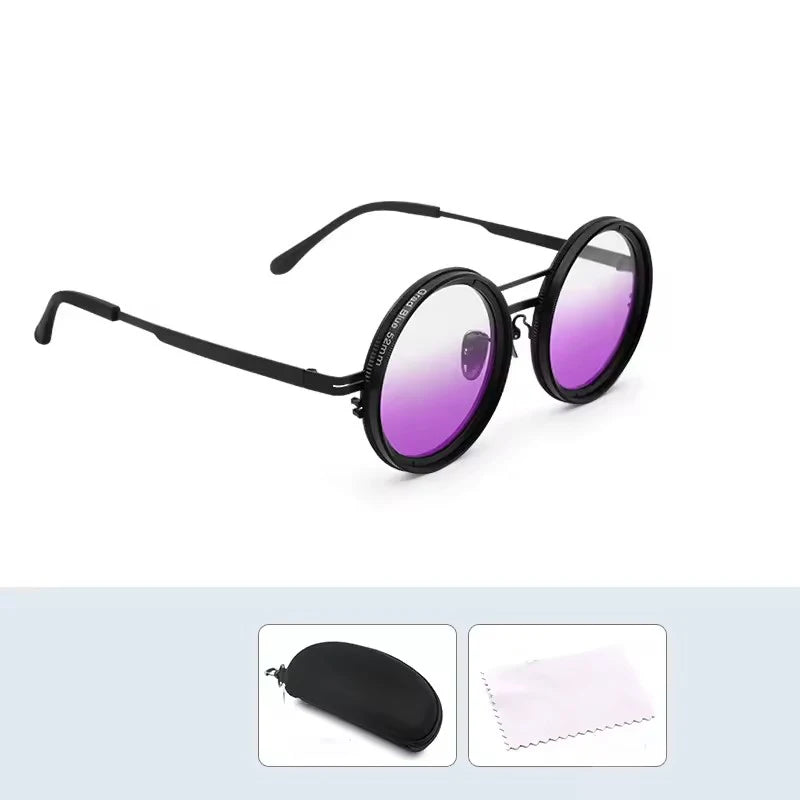 Adjustable Tint Sunglasses Men Women ND9 Dimming Sun Glasses Retro Round Polarized Eyeglass With Gradient Lenses 2025