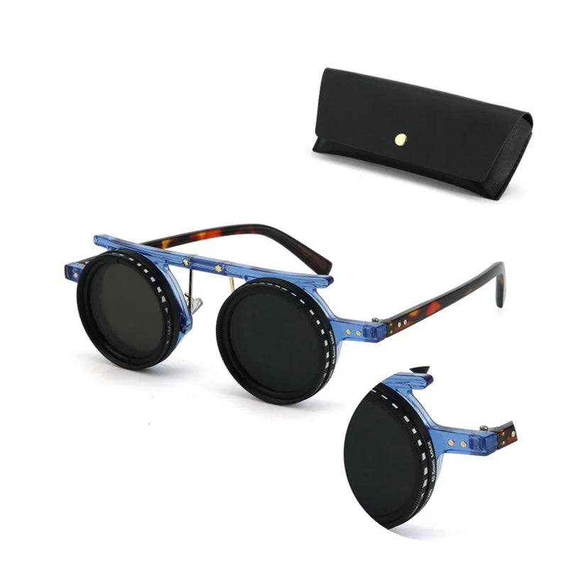 Fashion ND2-400 Adjustable Dimming Glasses 9 Level ND Filter Polarized Sunglasses With Glasse Case UV400 Eyewear Driving