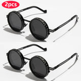 ND2-400 9 Level Adjustable Dimming Polarized Sunglasses Men Women Fishing Punk Round Glasses Driving Eyeglasses ND Filter