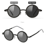 Polarized ND Adjustable Dimming Sunglasses Retro Punk Round Men's Outdoor Fishing UV400 Driving Sun Glasses for Women