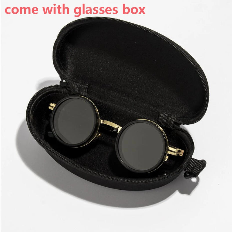 Punk Polarized Round Sunglasses ND9 Adjustable Dimming Sun Glasses Men Women Men's Fishing Eyeglasses Outdoor Shades UV400