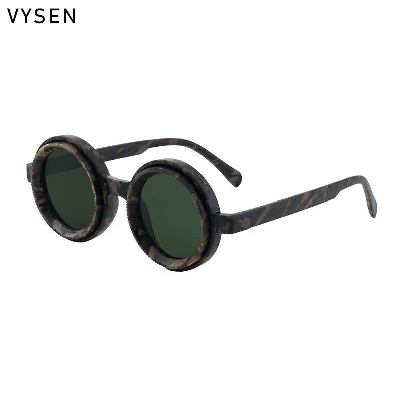 Steampunk Polarized Small Frame Round Adjustable Light Sunglasses ND9 Dimming Sun Glasses Outdoor Shades Fishing Driving Eyewear