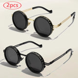 Punk Polarized Round Sunglasses ND9 Adjustable Dimming Sun Glasses Men Women Men's Fishing Eyeglasses Outdoor Shades UV400