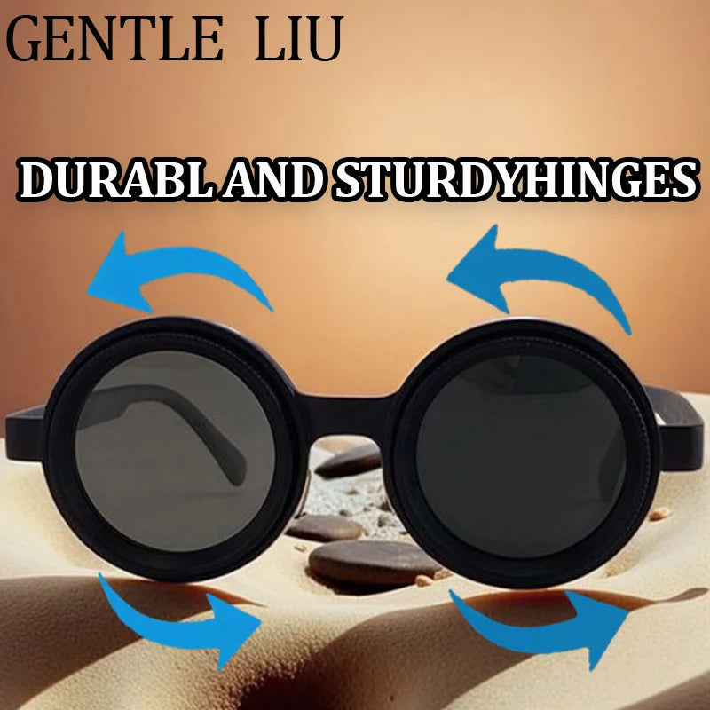 Steampunk Polarized Small Frame Round Adjustable Light Sunglasses ND9 Dimming Sun Glasses Outdoor Shades Fishing Driving Eyewear