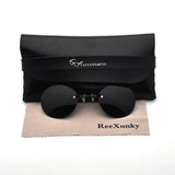 2024 Clip On Nose Sunglasses For Men Brand Designer Retro Hacker Empire Matrix Morpheus Rimless Round Sun Glasses UV400 Shade
