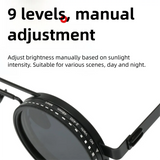 ND2-400 Adjustable Dimming Glasses 9 Level UV400 Polarized Sunglasses With Glasse Case ND Filter Fishing Sunglasses Driving