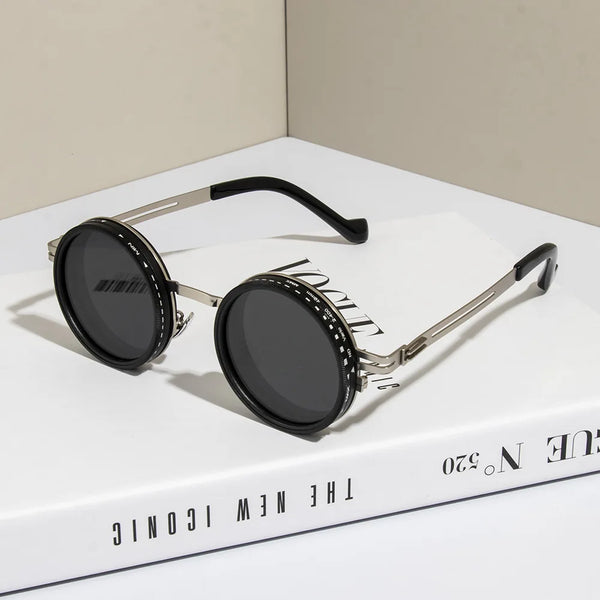 ND2-400 9 Level Adjustable Dimming Polarized Sunglasses Men Women Fishing Punk Round Glasses Driving Eyeglasses ND Filter