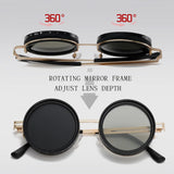KLASSNUM Adjustable Sunglasses Men Nd Filter Glasses ND9 Speed Dimming Sun Glasses Round Polarized Fishing Driving Eyewear 2025