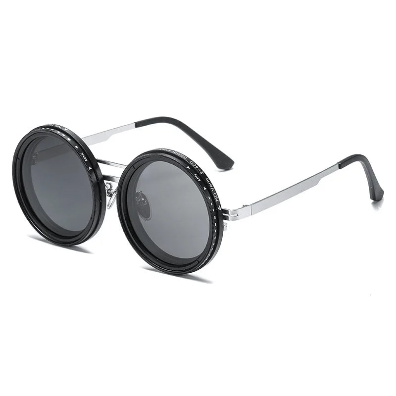 Adjustable Dimming Sunglasses Men Women Sun Glasses Fashion Round Polarized Glasses Travel Fishing Driving Cycling Eyewear