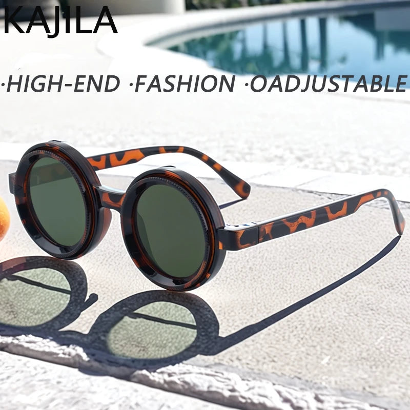 Polarized Small Frame Round Steampunk ND9 Adjustable Dimming Sunglasses Men Light-Reducing Sun Glasses For Fishing Driving UV400