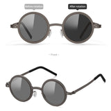 Polarized ND Adjustable Dimming Sunglasses Retro Punk Round Men's Outdoor Fishing UV400 Driving Sun Glasses for Women