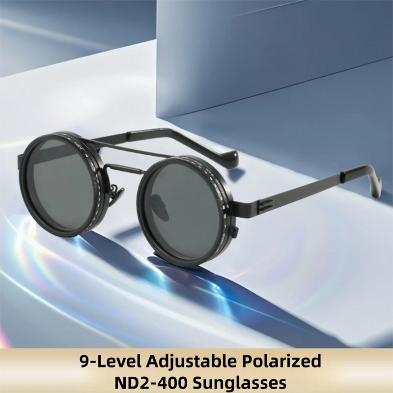 ND2-400 Adjustable Dimming Glasses 9 Level UV400 Polarized Sunglasses With Glasse Case ND Filter Fishing Sunglasses Driving