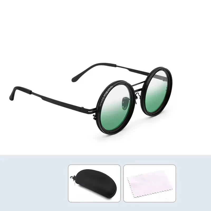 Adjustable Tint Sunglasses Men Women ND9 Dimming Sun Glasses Retro Round Polarized Eyeglass With Gradient Lenses 2025