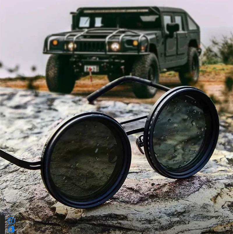 Handmade ND9 Adjustable Polarized Sunglasses Luxury Men Fishing Filter Glasses UV400 Fashion Retro Punk Round Dimming Sunglasses