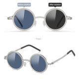 Polarized ND Adjustable Dimming Sunglasses Retro Punk Round Men's Outdoor Fishing UV400 Driving Sun Glasses for Women