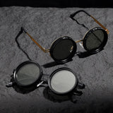 KLASSNUM Adjustable Sunglasses Men Nd Filter Glasses ND9 Speed Dimming Sun Glasses Round Polarized Fishing Driving Eyewear 2025