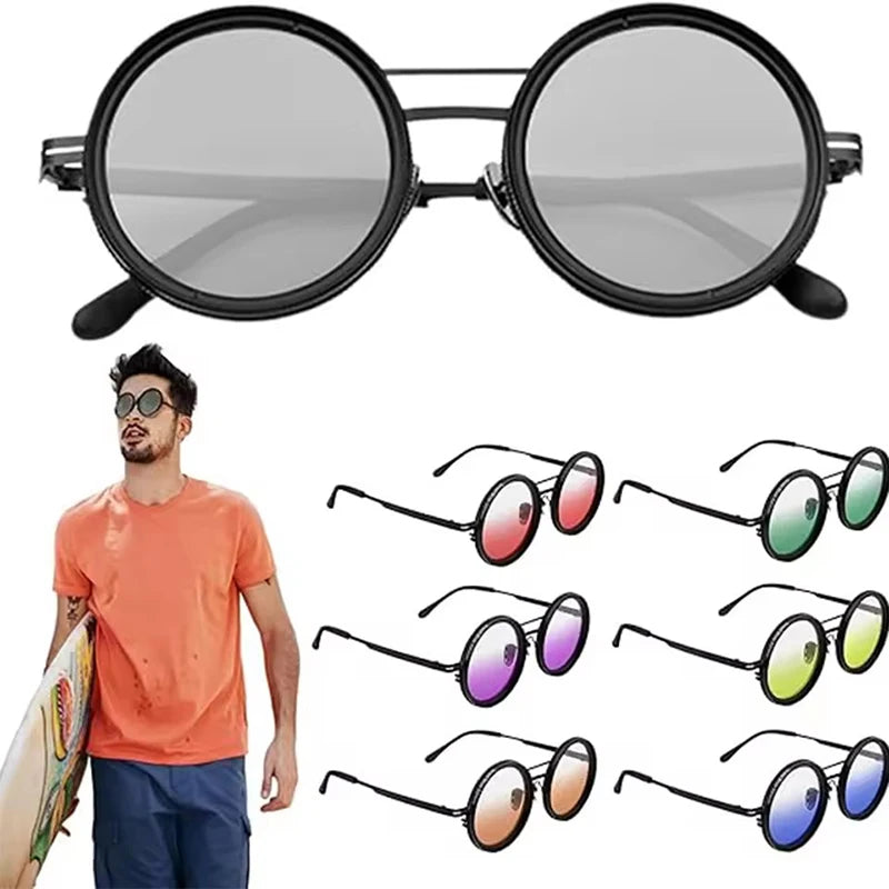 Adjustable Tint Sunglasses Men Women ND9 Dimming Sun Glasses Retro Round Polarized Eyeglass With Gradient Lenses 2025