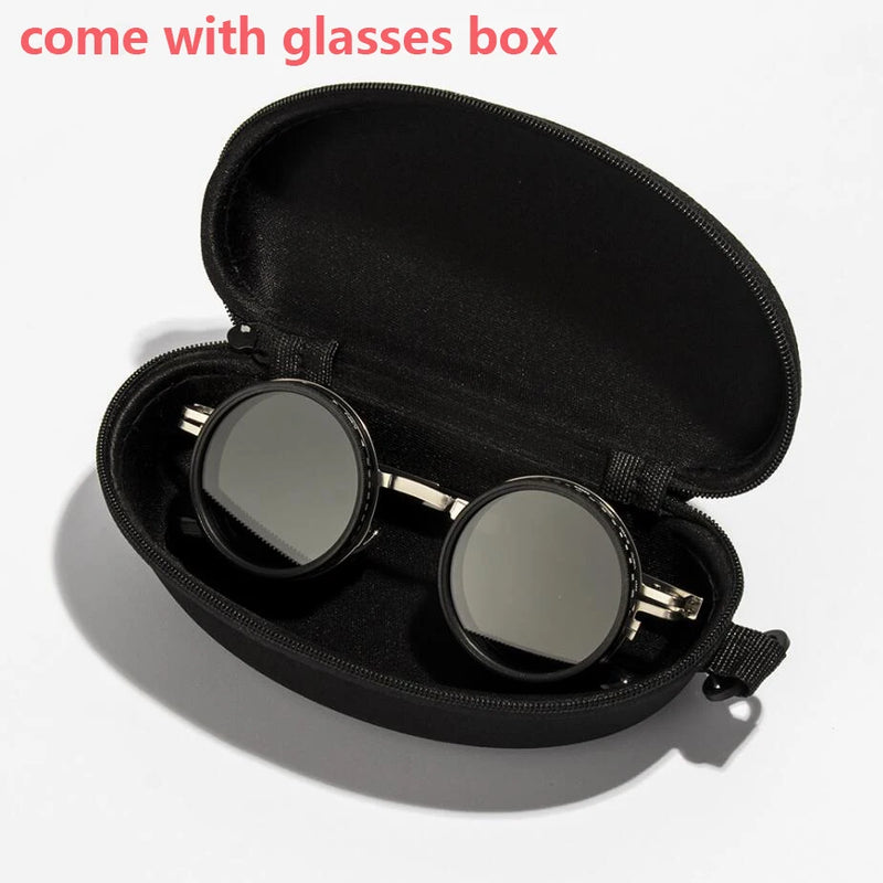 Punk Polarized Round Sunglasses ND9 Adjustable Dimming Sun Glasses Men Women Men's Fishing Eyeglasses Outdoor Shades UV400