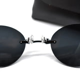 2024 Clip On Nose Sunglasses For Men Brand Designer Retro Hacker Empire Matrix Morpheus Rimless Round Sun Glasses UV400 Shade