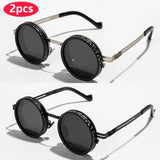 ND2-400 9 Level Adjustable Dimming Polarized Sunglasses Men Women Fishing Punk Round Glasses Driving Eyeglasses ND Filter