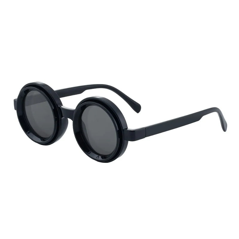 Fashion ND2-400 Adjustable Dimming Glasses ND Filter UV400 Fishing Sunglasses 9 Level Round Eyewear Outdoor