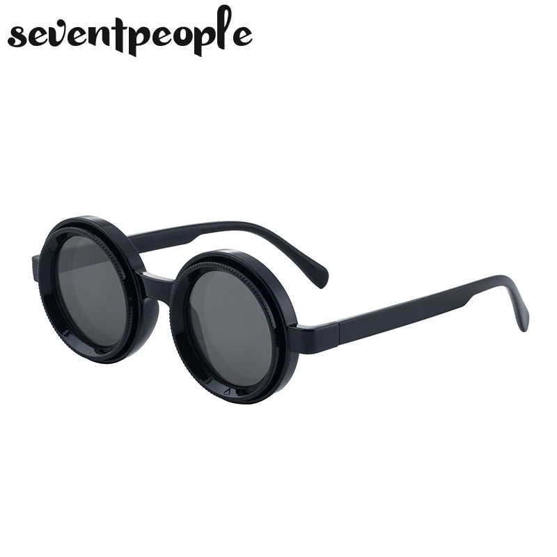Polarized Small Frame Round Sunglasses Men New ND9 Adjustable Dimming Glasses Driving Fishing UV400 ND Filter Lenses For Male