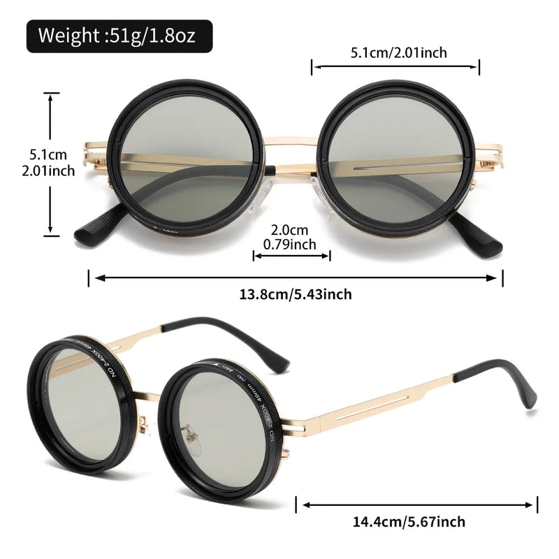 KLASSNUM Adjustable Sunglasses Men Nd Filter Glasses ND9 Speed Dimming Sun Glasses Round Polarized Fishing Driving Eyewear 2025
