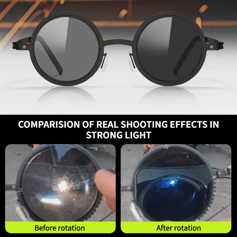 Polarized ND Adjustable Dimming Sunglasses Retro Punk Round Men's Outdoor Fishing UV400 Driving Sun Glasses for Women