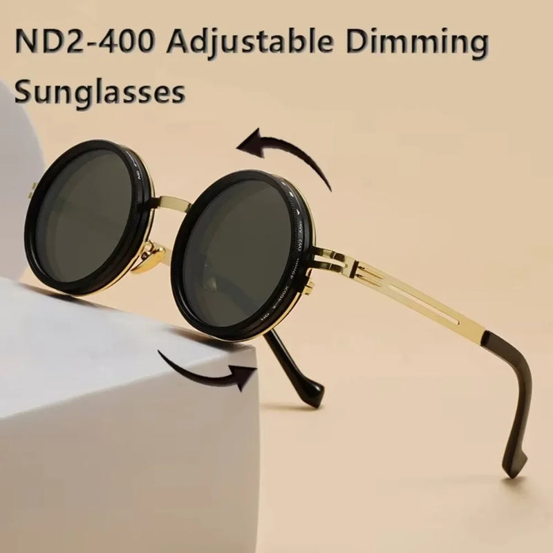 Fashion ND2-400 Adjustable Dimming Glasses 9 Level ND Filter Fishing Sunglasses With Glasse Case UV400 Sun Glasses Outdoor