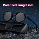 Men Adjustable Driving Sunglasses ND 9-speed Polarized Dimming Sun Glasses Vintage Round Glasses Outdoor Fishing UV Protection