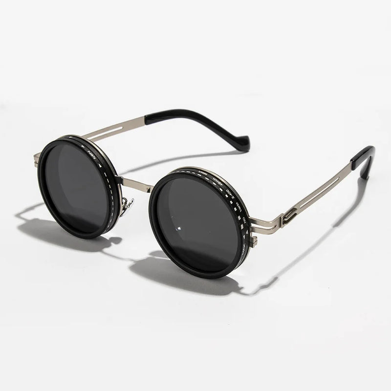 Driver Goggles Polarized Round Sunglasses ND9 Adjustable Dimming Sun Glasses Men Punk Men's Eyeglasses Outdoor Shades UV400