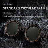 Steampunk Polarized Small Frame Round Adjustable Light Sunglasses ND9 Dimming Sun Glasses Outdoor Shades Fishing Driving Eyewear