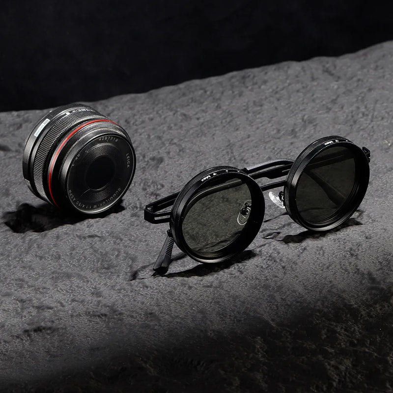 KLASSNUM Adjustable Sunglasses Men Nd Filter Glasses ND9 Speed Dimming Sun Glasses Round Polarized Fishing Driving Eyewear 2025