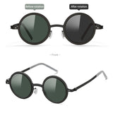 Polarized ND Adjustable Dimming Sunglasses Retro Punk Round Men's Outdoor Fishing UV400 Driving Sun Glasses for Women