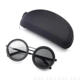 E7CA Retro Steampunk Round Polarized Sunglasses with UV400 Adjustable Dimming Glasses for Men & Women Unisex