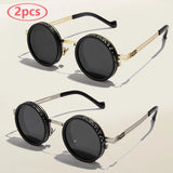 Punk Polarized Round Sunglasses ND9 Adjustable Dimming Sun Glasses Men Women Men's Fishing Eyeglasses Outdoor Shades UV400