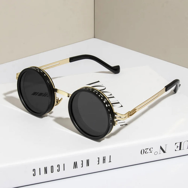 ND2-400 9 Level Adjustable Dimming Polarized Sunglasses Men Women Fishing Punk Round Glasses Driving Eyeglasses ND Filter
