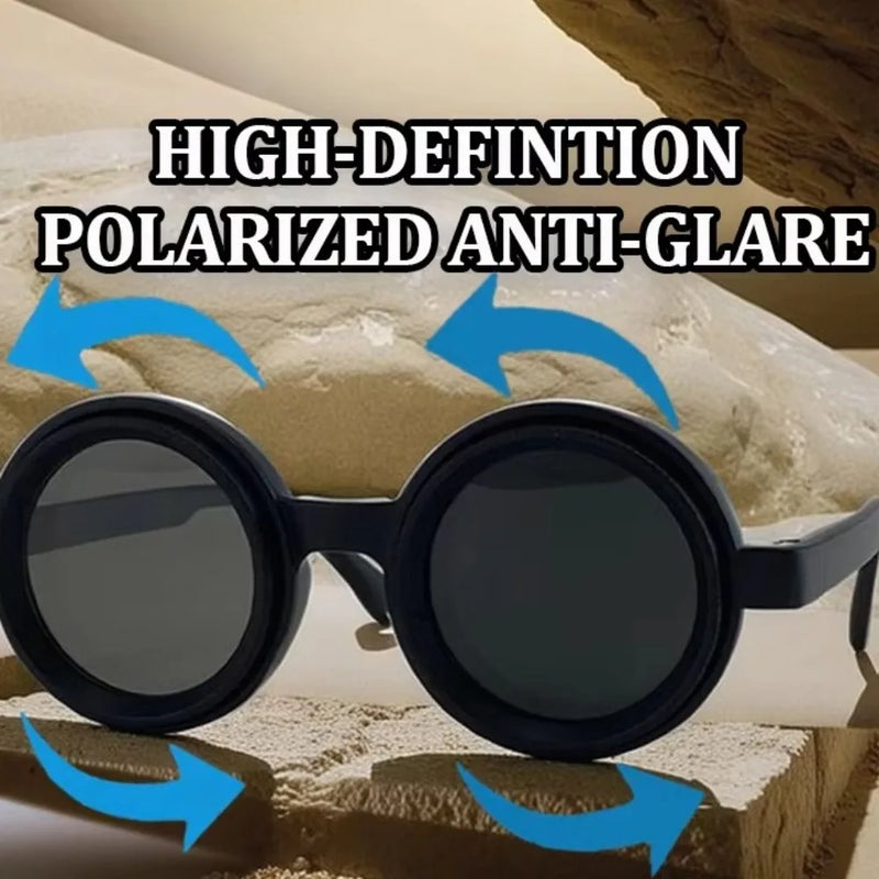 Fashion ND2-400 Adjustable Dimming Glasses 9 Level UV400 Fishing Sunglasses ND Filter Round Polarized Sunglasses Outdoor
