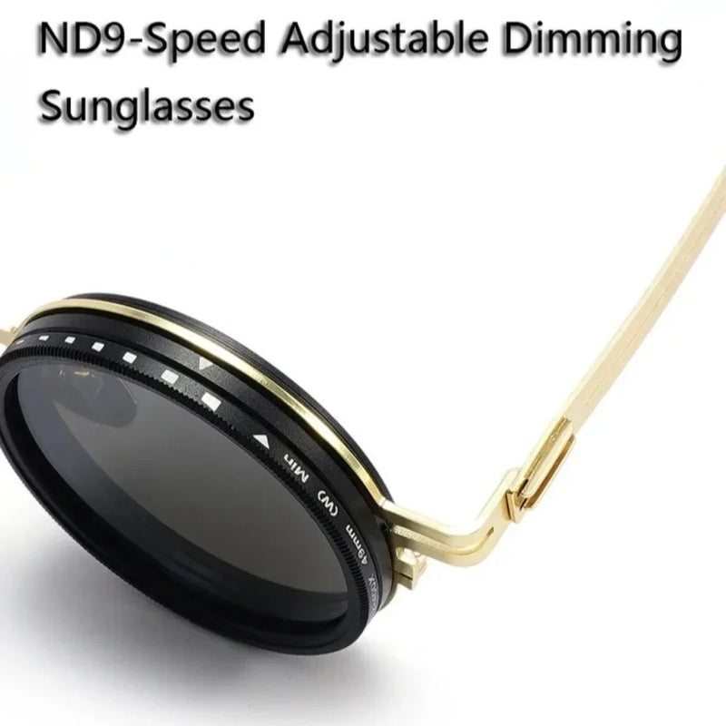Fashion ND2-400 Adjustable Dimming Glasses ND Filter UV400 Fishing Sunglasses 9 Level with Glasse Case Sun Glasses Driving