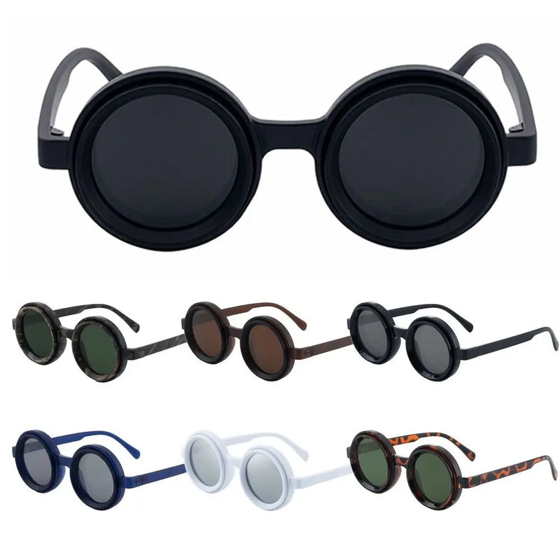 Fashion ND2-400 Adjustable Dimming Glasses ND Filter UV400 Fishing Sunglasses 9 Level Round Eyewear Outdoor