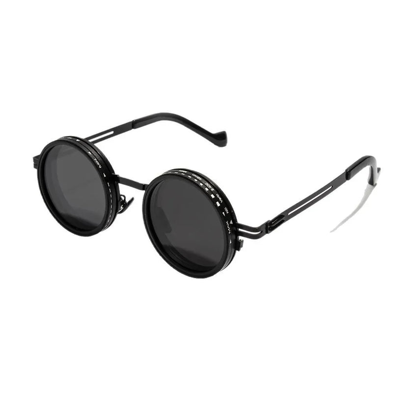 ND2-400 9 Level Adjustable Dimming Polarized Sunglasses Men Women Fishing Punk Round Glasses Driving Eyeglasses ND Filter