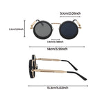 ND2-400 9 Level Adjustable Polarized Sunglasses for Men Round Metal Frame Vintage Punk Driving UV Resistant Dimming Sunglasses